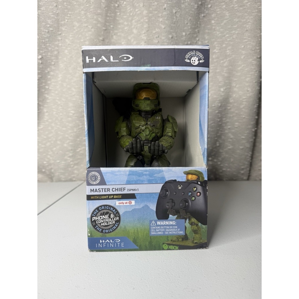 Halo Master Chief Controller Stand Cable Guys with Light Up Base Halo Infinite